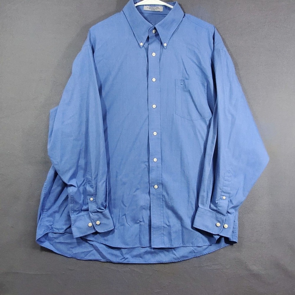 Duck Head Mens Button Down Dress Shirt Size 2XL Blue Embroidered Logo